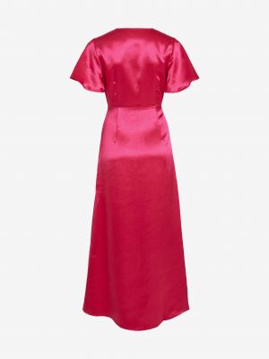 Saténové šaty Vila růžové