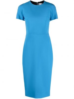 Krepové midi šaty Victoria Beckham modrá