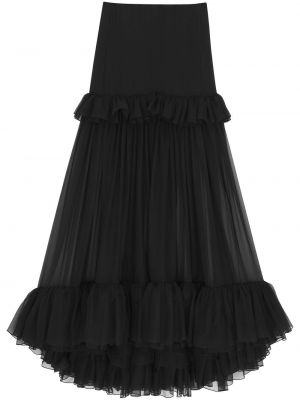 Průsvitné midi sukně Saint Laurent černé