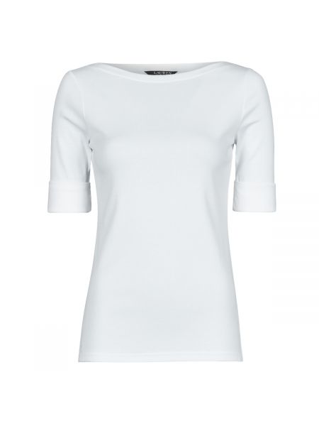 Koszulka z krótkim rękawem z długim rękawem Lauren Ralph Lauren biała