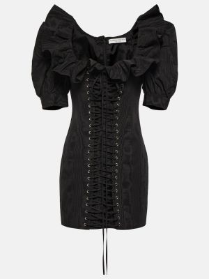 Šaty s volánmi Alessandra Rich čierna
