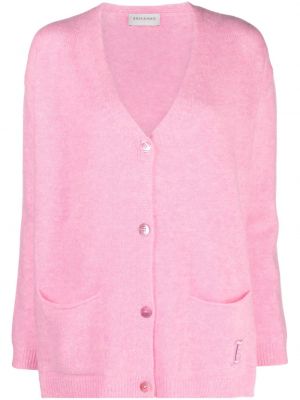Kaschmir woll strickjacke mit v-ausschnitt Ermanno Firenze pink