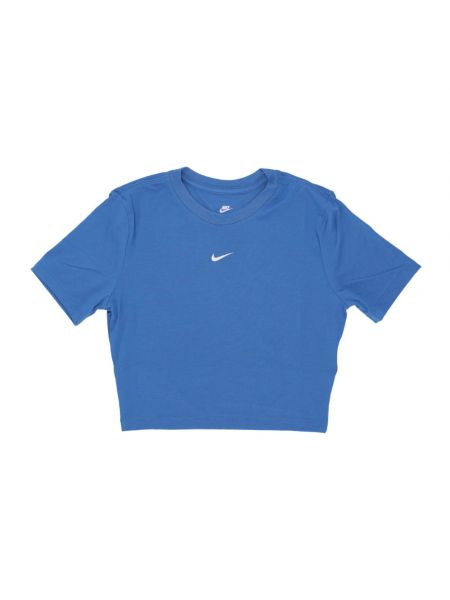 Koszulka slim fit w miejskim stylu Nike niebieska