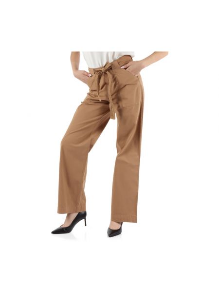 Pantalones de algodón Boss marrón
