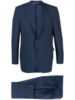 Ukrojena obleka s črtami Canali modra
