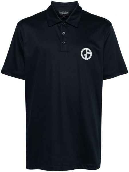 Poloshirt med broderier Giorgio Armani sort