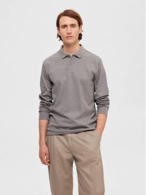 Polo slim Selected Homme gris