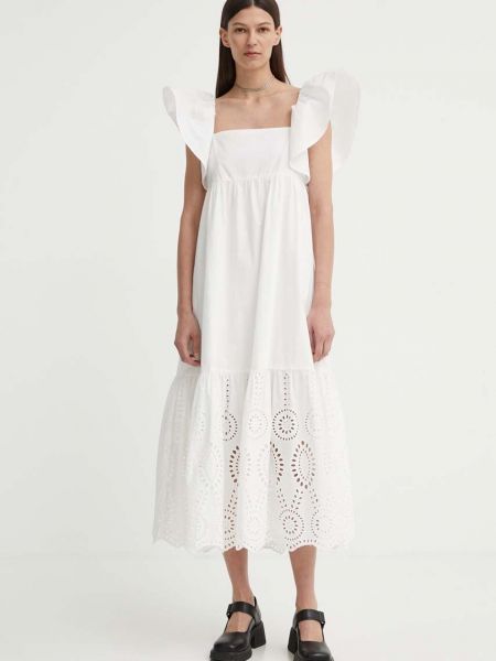 Pamučni midi haljina Résumé bijela