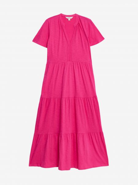 Midi šaty s volány Marks & Spencer růžové