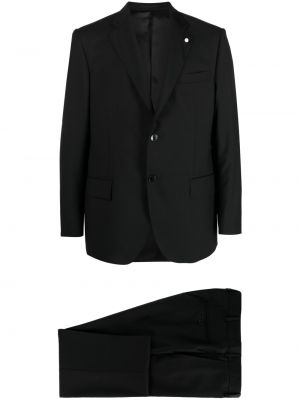 Vlněný oblek Luigi Bianchi Mantova černý