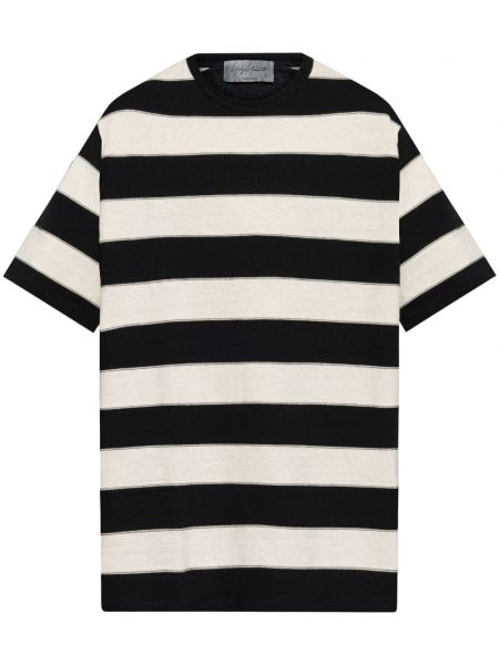 Rund hals stribet t-shirt Yohji Yamamoto sort