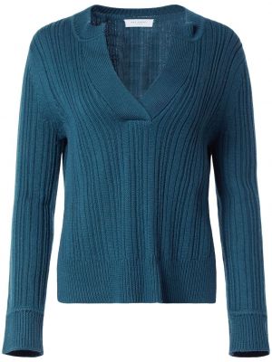 Пуловер с v-образно деколте Equipment синьо