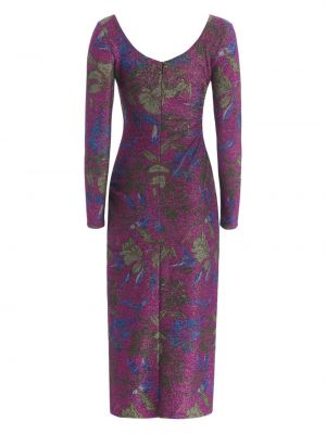 Květinové šaty s potiskem Markarian fialové