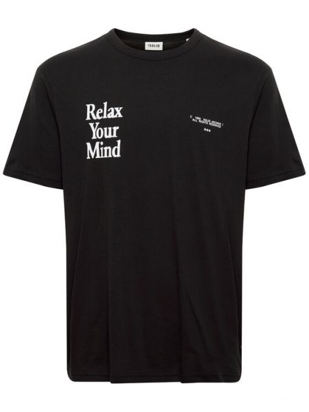 Relaxed тениска Solid черно