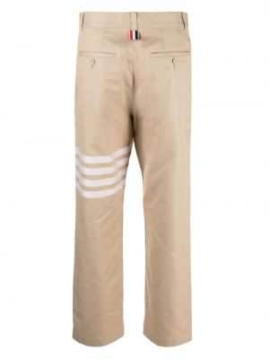 Bavlněné rovné kalhoty Thom Browne béžové