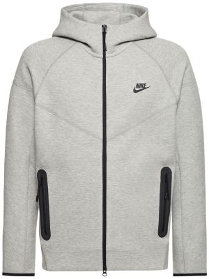 Flīsa kapučdžemperis ar rāvējslēdzēju Nike pelēks