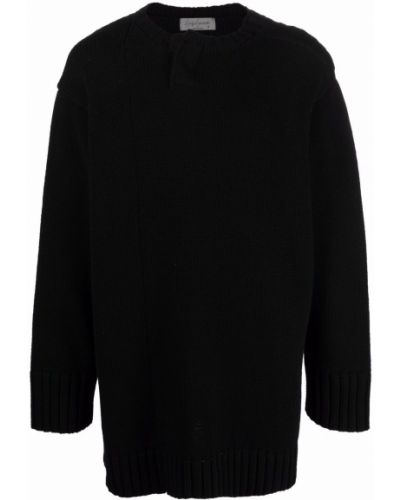 Jersey con botones de tela jersey Yohji Yamamoto negro