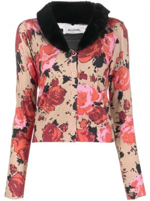 Pels strikkegenser med print Blugirl rosa