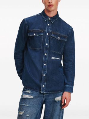 Džínová košile s potiskem Karl Lagerfeld Jeans modrá