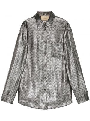 Krepo šilkinė marškiniai Gucci pilka