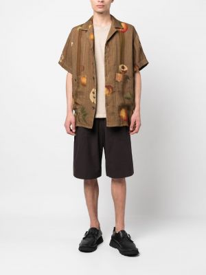 Raštuota marškiniai Uma Wang ruda