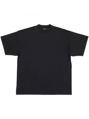 Medvilninis marškinėliai oversize Balenciaga juoda