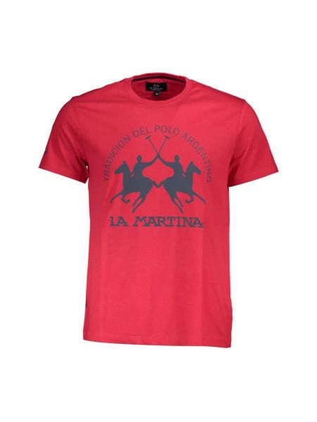 Koszulka z nadrukiem La Martina różowa