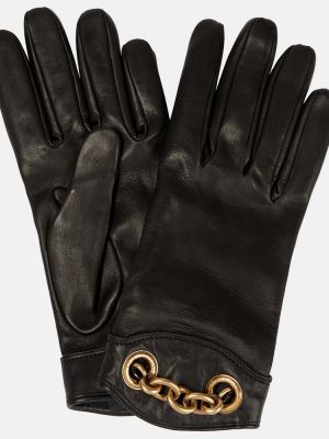 Kožené rukavice Saint Laurent čierna