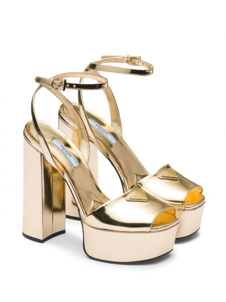 Sandales à plateforme Prada doré