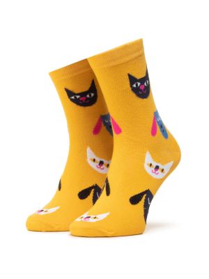 Calcetines de cintura alta con lunares Dots Socks amarillo