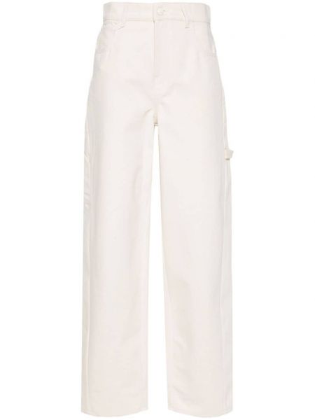Straight fit džíny s vysokým pasem relaxed fit Max Mara bílé