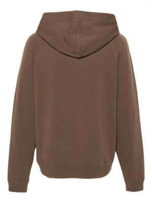 Vilnonis siuvinėtas džemperis su gobtuvu Bally ruda