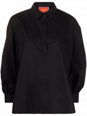 Kokvilnas krekls ar pogām La Doublej melns