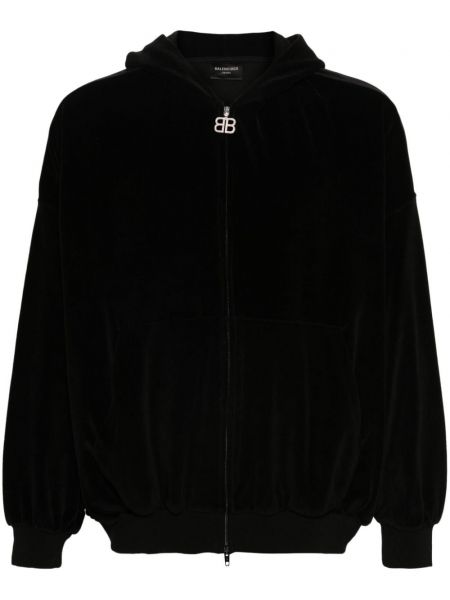 Mikina s kapucňou na zips Balenciaga čierna