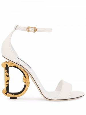 Sandale cu cataramă Dolce & Gabbana alb