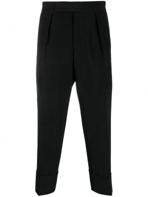 Плисирани памучни вълнени панталон Sapio черно