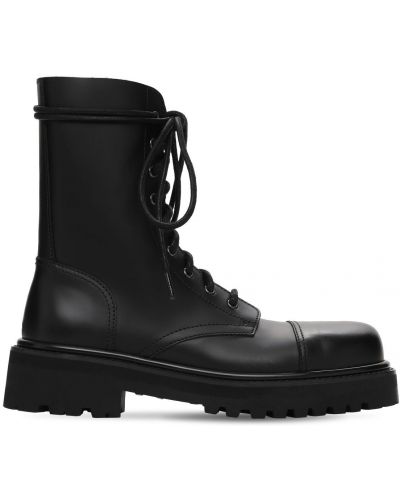 Кожаные туфли милитари на шнуровке Vetements, черные