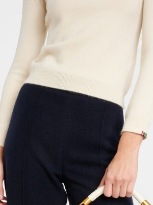Jersey de cachemir de tela jersey con estampado de cachemira Extreme Cashmere blanco