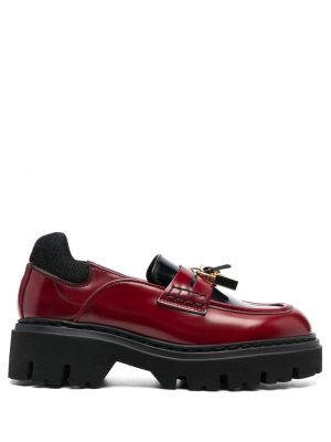 Skinn loafers N°21 rød