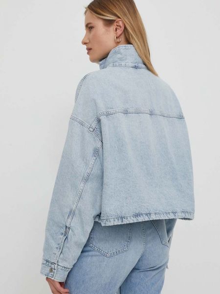 Oversized laza szabású kabát Calvin Klein Jeans kék