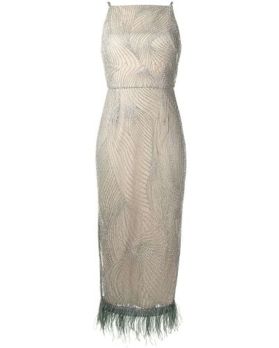Mini vestido con bordado con cuentas Rachel Gilbert gris