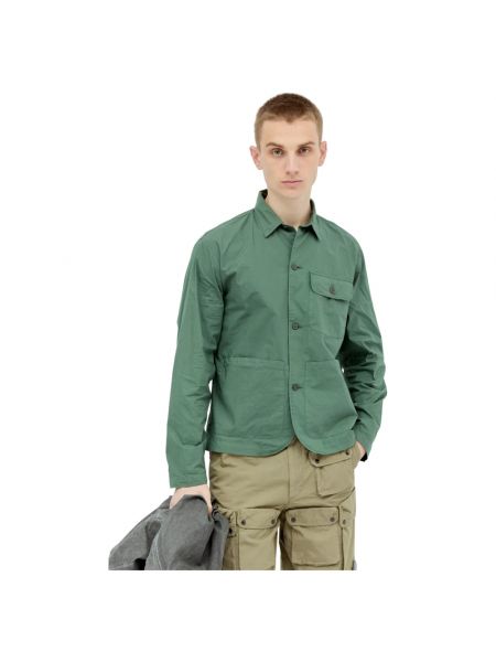 Koszula na guziki bawełniana z długim rękawem C.p. Company zielona