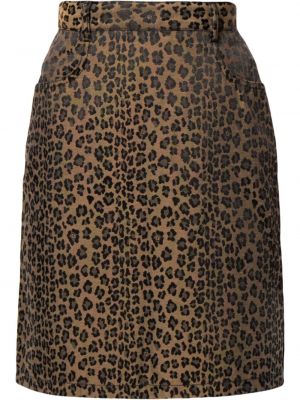 Sukně s knoflíky s vysokým pasem na zip s potiskem Fendi Pre-owned - černá