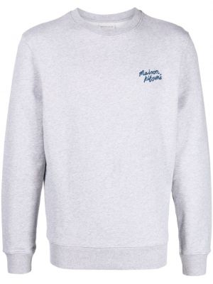 Sweatshirt mit stickerei Maison Kitsuné grau