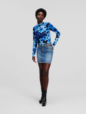 Džínsová sukňa Karl Lagerfeld Jeans modrá