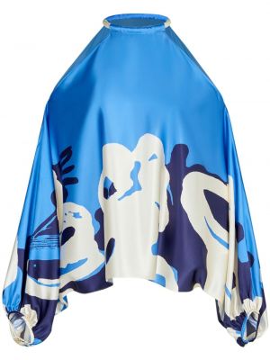 Копринена блуза Silvia Tcherassi синьо