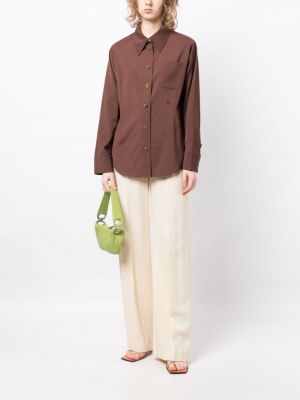 Marškiniai su sagomis Rejina Pyo ruda