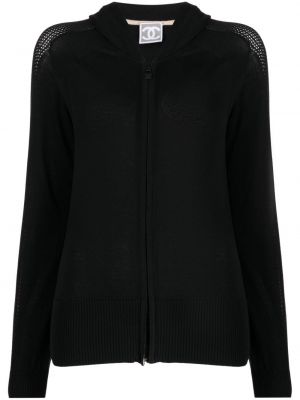 Mikina s kapucňou na zips Chanel Pre-owned čierna