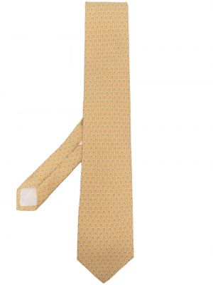 Selyem nyakkendő Ferragamo sárga