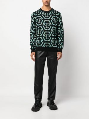 Sweter wełniany z kaszmiru Philipp Plein czarny